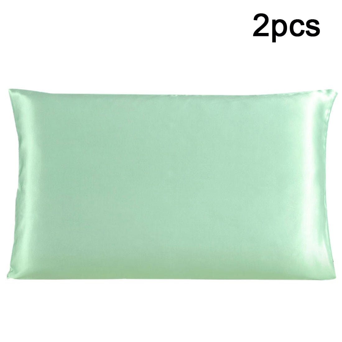 PiccoCasa 100% Silk Pillowcase 2 Piece Standard Size Pillowcases, Light Green
