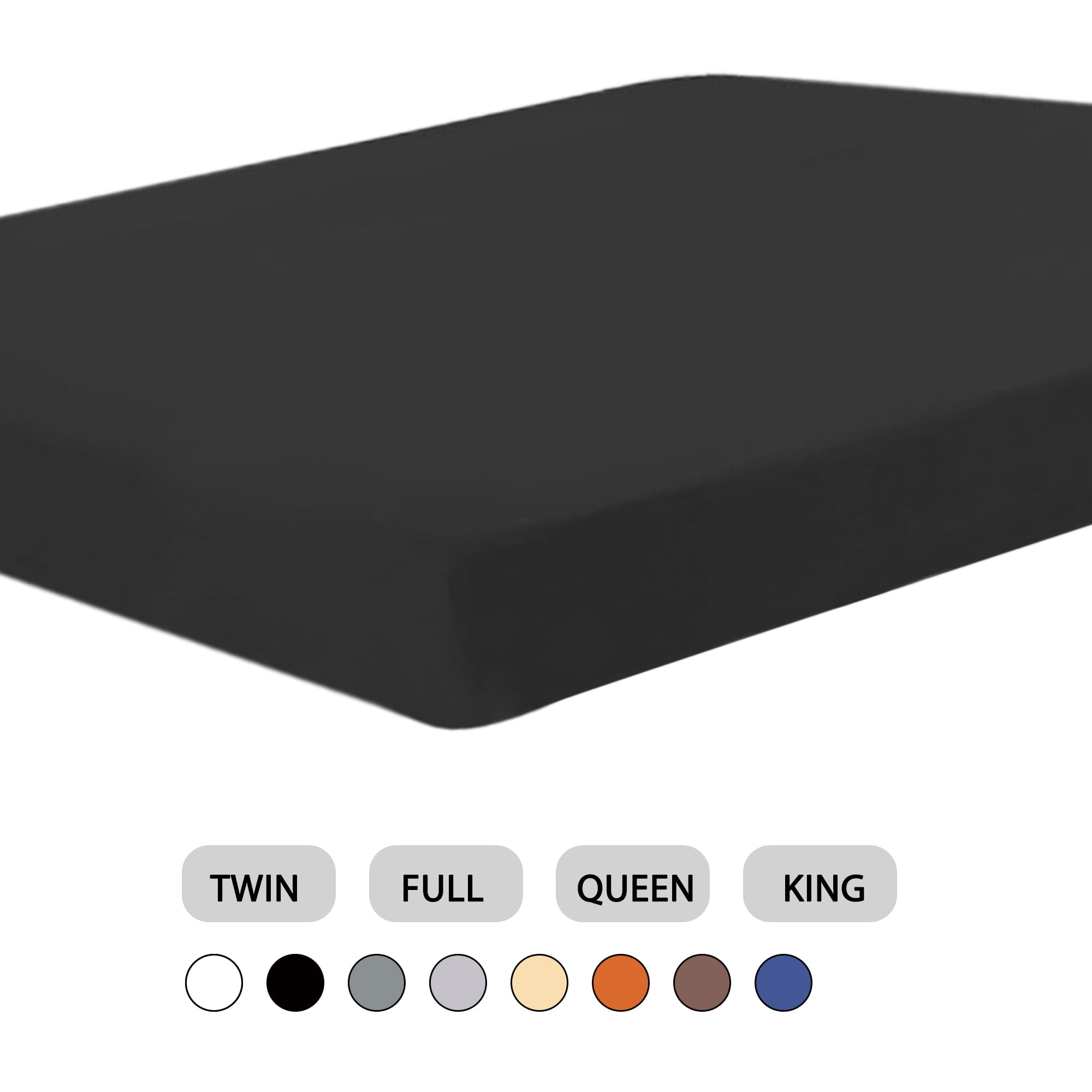 PiccoCasa 15" Deep Pocket Bottom Sheets 200TC Cotton Fitted Sheet Full