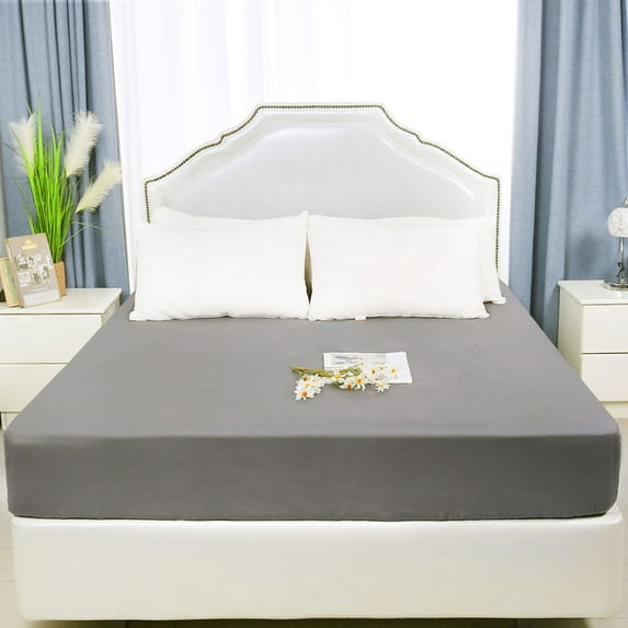 PiccoCasa 15" Deep Pocket Fitted Sheet Microfiber Sheet, Twin Gray