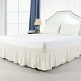 thumbnail image 1 of PiccoCasa 15" Drop Bed Skirt Dust Ruffle Wrap, King Beige, 1 of 7
