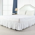 thumbnail image 1 of PiccoCasa 15" Drop Bed Skirt Dust Ruffle Wrap, King White, 1 of 7