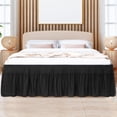 thumbnail image 1 of PiccoCasa 16 inch Drop Polyester Brushed Bed Skirt Elastic Dust Ruffles Twin Black, 1 of 8
