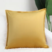 PiccoCasa 16"x16" Decorative Velvet Throw Pillow Covers Soft Square Cushion Cover 1Pcs Gold