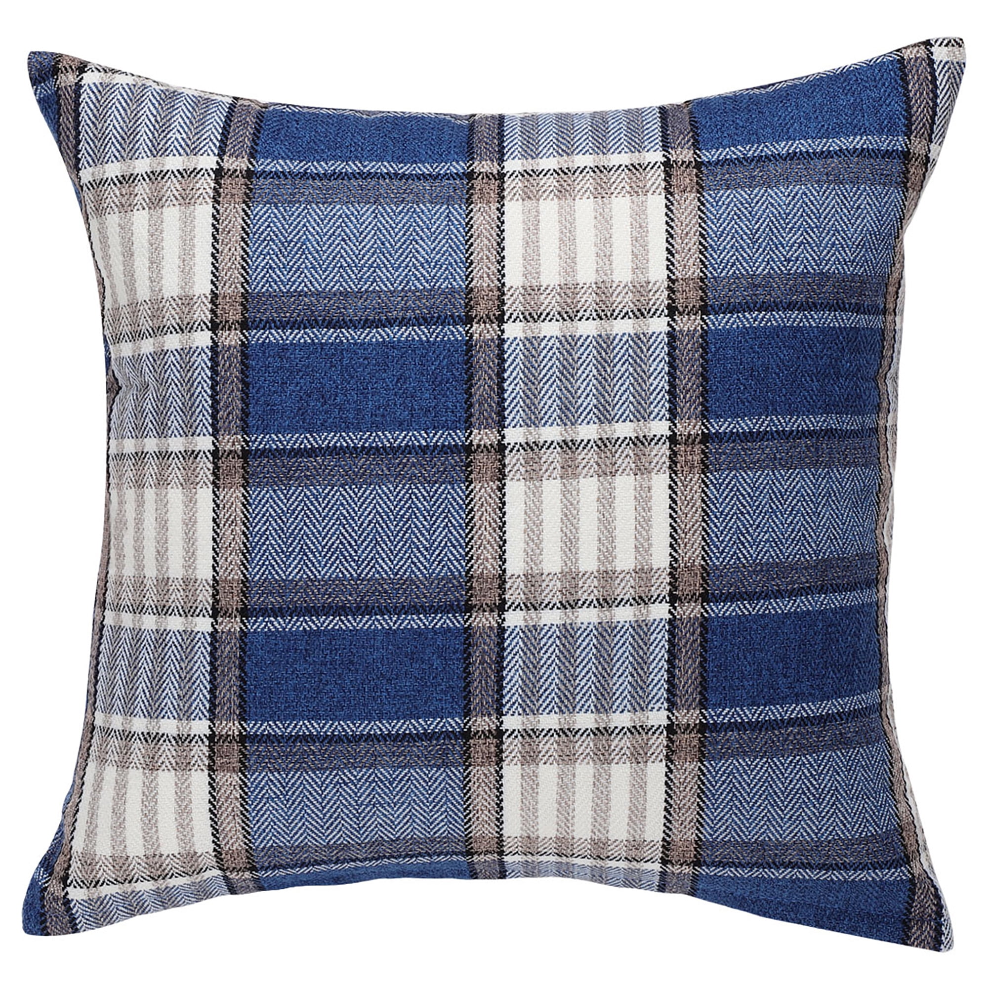 PiccoCasa 18" Square Cotton Linen Throw Pillow Cover Plaid Decorative