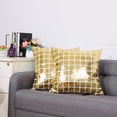 thumbnail image 1 of PiccoCasa 18 inch Gold Bronzing Throw Pillow Cover Square Cushion Cover, Gold Plaid 2, 1 of 7