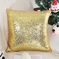 thumbnail image 1 of PiccoCasa 18"x18" Decorative Cushion Cover Sparkling Glitter Sequin Throw Pillowcase, Gold, 1 of 8