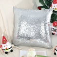 thumbnail image 1 of PiccoCasa 18"x18" Decorative Cushion Cover Sparkling Sequin Throw Pillowcase, Silver, 1 of 8