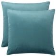 thumbnail image 1 of PiccoCasa 18"x18" Euro Velvet Throw Pillow Covers Pack of 2, Teal Blue, 1 of 8