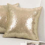 PiccoCasa 18"x18" Shiny Sequin Throw Pillow Covers Decorative Pillowcase, Champagne 1