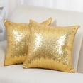 thumbnail image 1 of PiccoCasa 18"x18" Shiny Sequin Throw Pillow Covers Decorative Pillowcase, Gold 2, 1 of 8