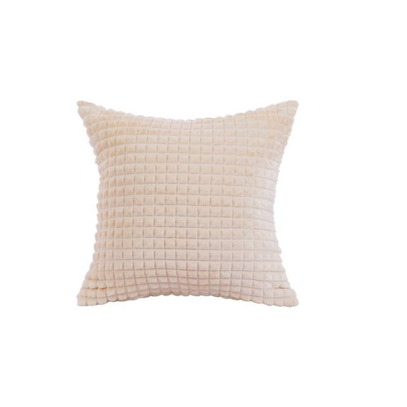 PiccoCasa 18"x18" Plush Throw Pillowcase for Sofa Bed, Beige