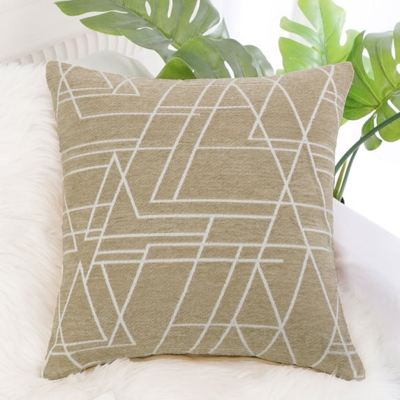 PiccoCasa 18"x18" Polyester Sofa Throw Pillow Cover, Camel