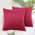 thumbnail image 1 of PiccoCasa 18"x18" Throw Pillow Covers Euro Decorative Throw Pillowcases Set of 2, Red, 1 of 8