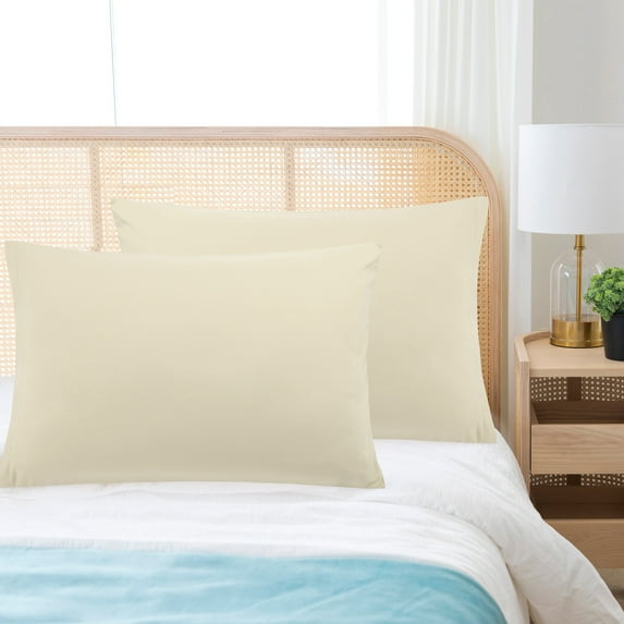 REGALWOVEN 1800 Microfiber Breathable Zippered Pillowcases Set of 2, King Khaki 20"x36"