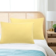REGALWOVEN 1800 Microfiber Breathable Zippered Pillowcases Set of 2, Queen Gold 20"x30"