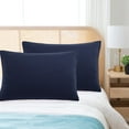thumbnail image 1 of REGALWOVEN 1800 Microfiber Breathable Zippered Pillowcases Set of 2, Queen Navy, 1 of 7