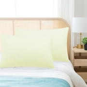 PiccoCasa 1800 Microfiber Breathable Zippered Pillowcases Set of 2, Standard Cream 20"x26"