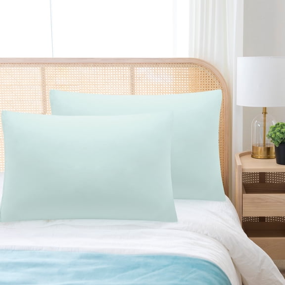 PiccoCasa 1800 Microfiber Breathable Zippered Pillowcases Set of 2, Standard Light Gray 20"x26"