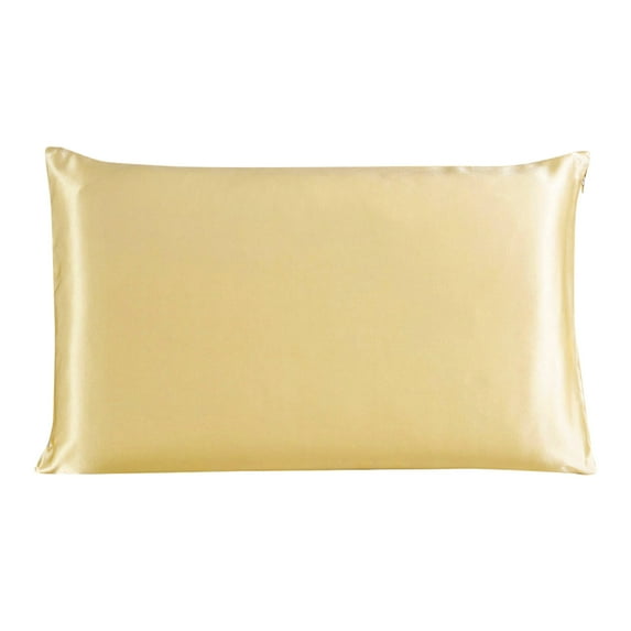 PiccoCasa 19 Momme Silk Pillowcase for Queen Size Pillow, Champagne, 20"x30"