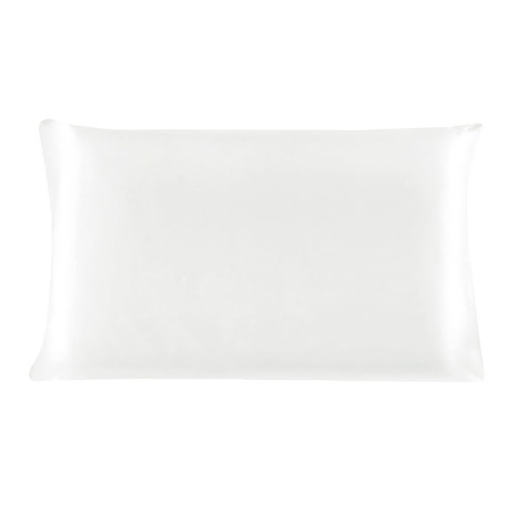 PiccoCasa 19 Momme Silk Pillowcase for Queen Size Pillow, Pearl White, 20"x30"