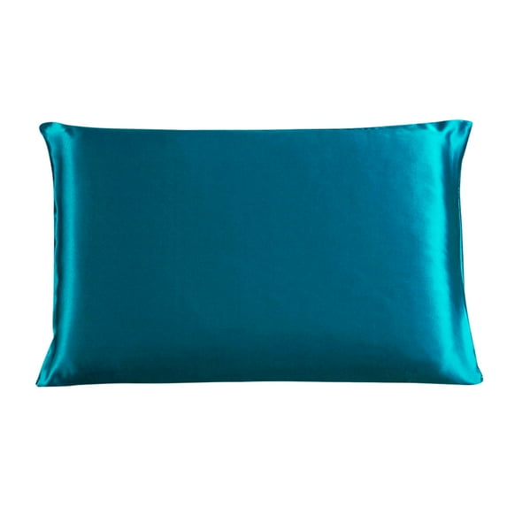 PiccoCasa 19 Momme Silk Pillowcase for Standard Size Pillow, Peacock Blue, 20"x26"