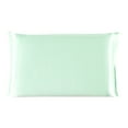 thumbnail image 1 of PiccoCasa 19 Momme Silk Pillowcase for Travel Size Pillow, Light Green, 14"x20", 1 of 8
