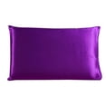 thumbnail image 1 of PiccoCasa 19 Momme Silk Pillowcase for Travel Size Pillow, Purple, 14"x20", 1 of 8