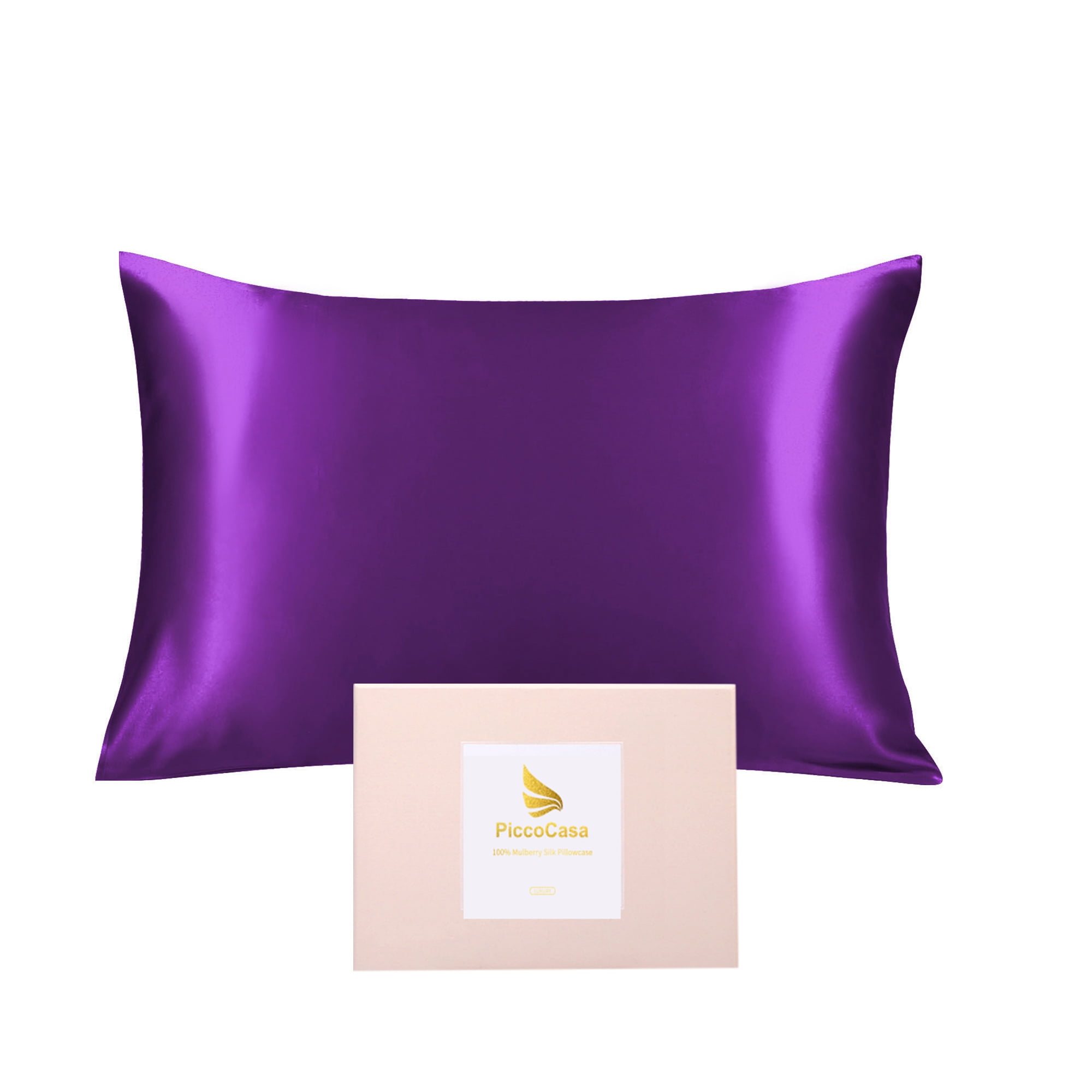 PiccoCasa 1Pack 19mm Silk Pillowcase for Hair and Skin with Zipper