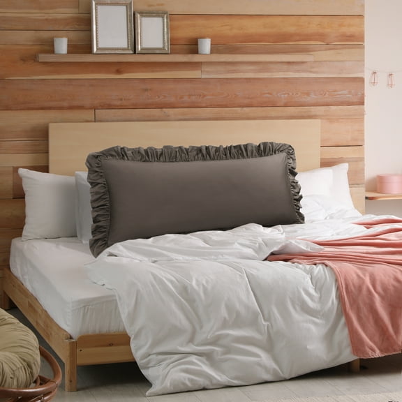 PiccoCasa 1Pc 100% Cotton Body Ruffled Pillowcases Soft with Envelope Beaver 20"x54"