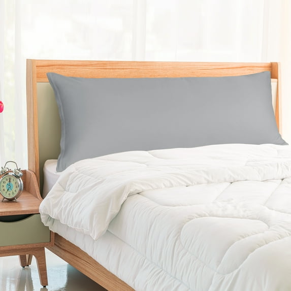 PiccoCasa 1Pc Pillowcase Zipper Long Staple Cotton, Jumbo Grey