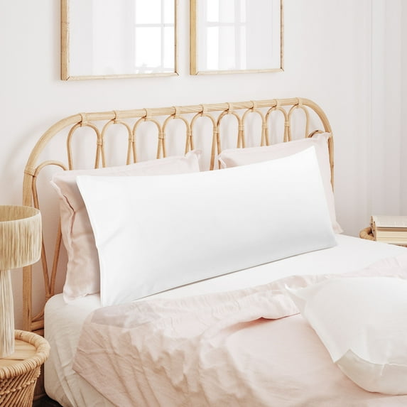 PiccoCasa 1Pc Silky-Soft 1800 Microfiber Long Body Pillowcase, King White 20"x60"