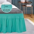 thumbnail image 1 of PiccoCasa 1Pcs Polyester Brushed Bed Skirt Elastic Dust Ruffles 16 Inch Drop Full Turquoise, 1 of 7