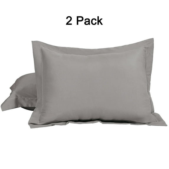 PiccoCasa 2 Pack 1800 Microfiber Oxford Pillowcases, Non-Standard Grey