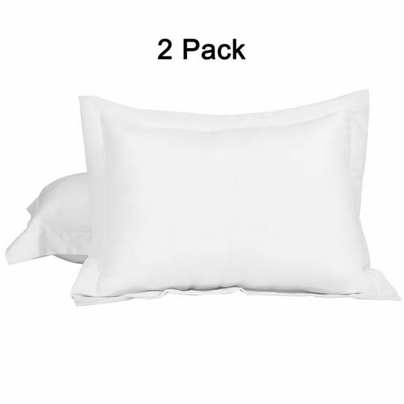 PiccoCasa 2 Pack 1800 Microfiber Oxford Pillowcases, Non-Standard Snow White