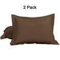 thumbnail image 1 of PiccoCasa 2 Pack 1800 Microfiber Oxford Pillowcases,  Queen Brown, 1 of 8