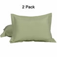thumbnail image 1 of PiccoCasa 2 Pack 1800 Microfiber Oxford Pillowcases,  Queen Sage Green, 1 of 7