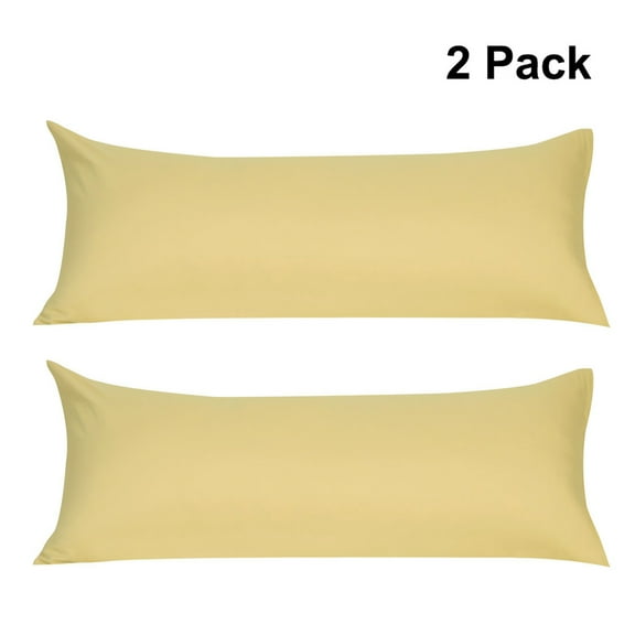 PiccoCasa 2 Pack Body Pillwcases 1800 Microfiber Zippered Long Pillowcase, Jumbo Gold