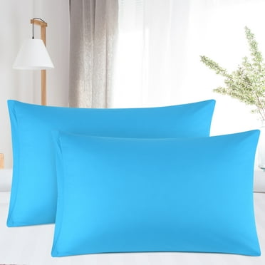PiccoCasa 2 Pack Egyptian Cotton Pillowcases with Zipper Clourse King Blue