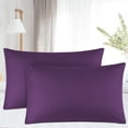 thumbnail image 1 of PiccoCasa 2 Pack Egyptian Cotton Pillowcases with Zipper Clourse King Dark Purple, 1 of 8
