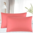 thumbnail image 1 of PiccoCasa 2 Pack Egyptian Cotton Pillowcases with Zipper Clourse Queen Coral Pink, 1 of 8