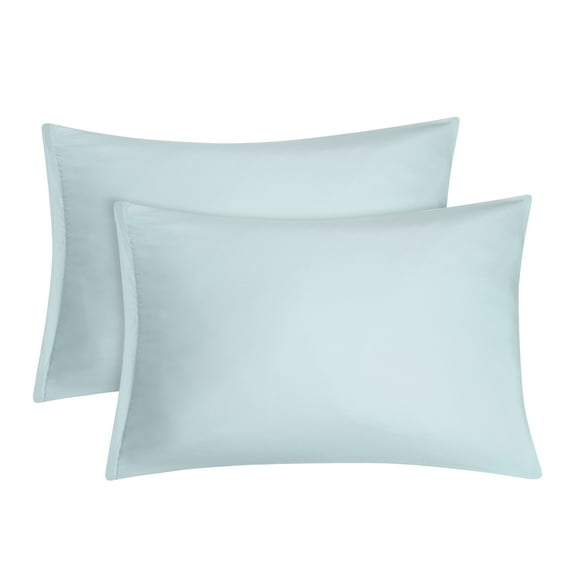 PiccoCasa 2 Pack King Pillowcases Soft 1800 Microfiber Pillowcases with Spa Blue Zipper Closure