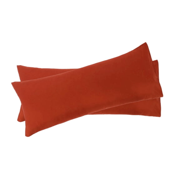 PiccoCasa 2 Pack Microfiber Long Pillowcases with Envelope Closure, Body(20"x60"), Orange