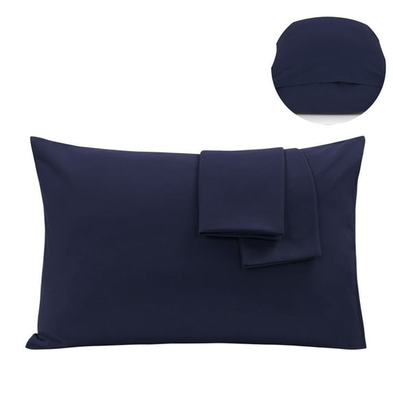 PiccoCasa 2 Pack Microfiber Pillowcases Soft Pillowcases with Envelope Closure, King Navy Blue