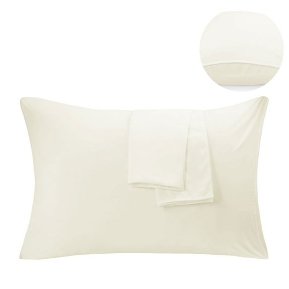PiccoCasa 2 Pack Microfiber Pillowcases Soft Pillowcases with Envelope Closure, Non-Standard Beige
