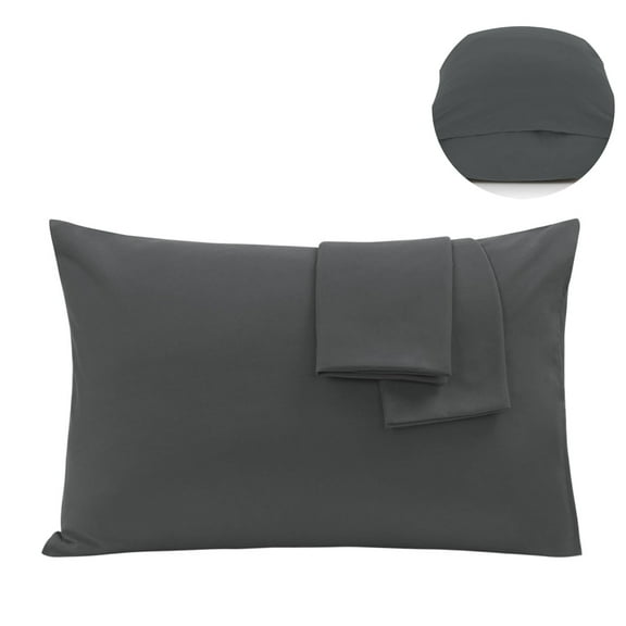 PiccoCasa 2 Pack Microfiber Pillowcases Soft Pillowcases with Envelope Closure, Queen Grey
