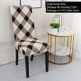 thumbnail image 1 of PiccoCasa 2 Pack Plaid Chair Coves for Dining Room, Stretch Chair Procters, Medium, Brown and Biege, 1 of 5