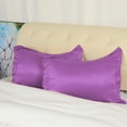 thumbnail image 1 of PiccoCasa 2 Pack Satin Pillow Shams with Envelope Closure, Purple Boudoir(12"x16"), 1 of 6