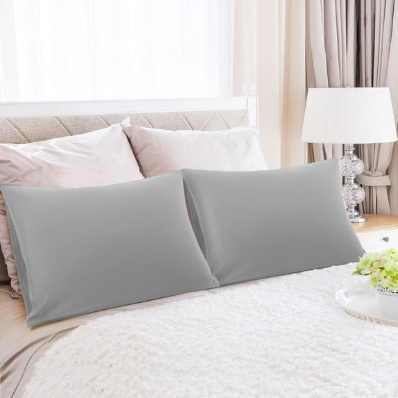 PiccoCasa 2 Pack Soft Microfiber Pillow Case, 14" x 20", Grey Envelope Closure