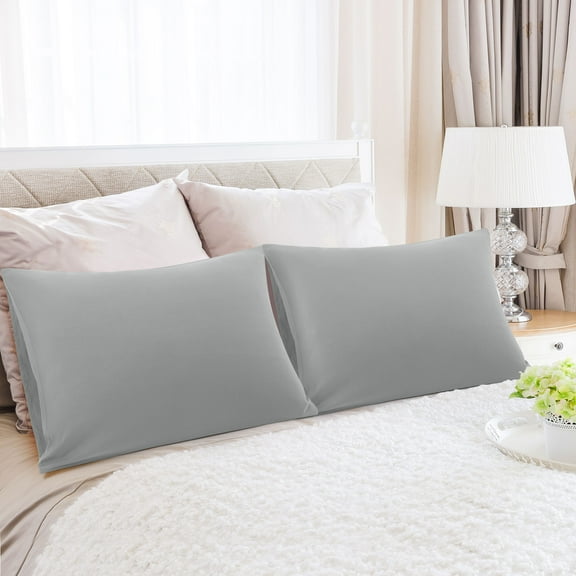 PiccoCasa 2 Pack Soft Microfiber Pillow Case, 14" x 20", Grey Envelope Closure