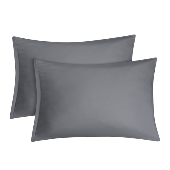 PiccoCasa 2 Pack Soft Microfiber Pillow Case, 14" x 20", Grey Zipper Closure